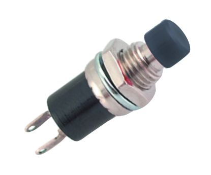 Picture of PUSH BUTTON SWITCH N.O. SPST 1A BLACK SOLDER M7