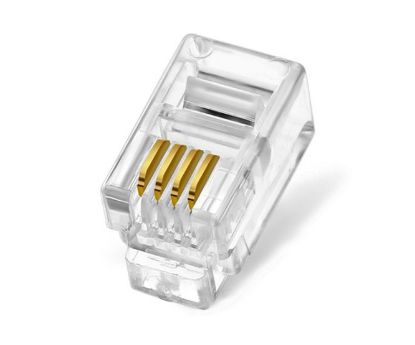 Picture of RJ9 PLUG MODULAR 4-WAY 4-POLE FOR FLAT CABLE