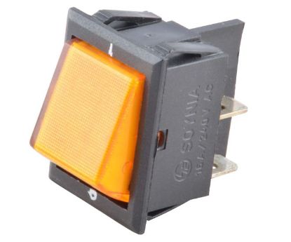 Picture of ROCKER SWITCH DPST ILLUMINATED YL 4P 250V 15A