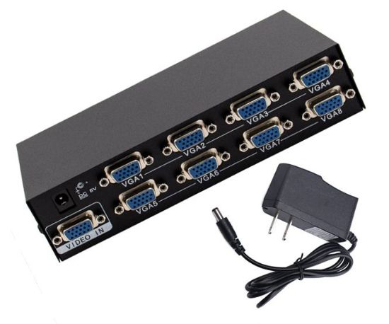 Picture of VGA SPLITTER 8 PORT 250MHz SUPPLUED WITH USA TYPE PSU