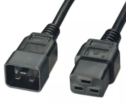 Picture of C19 IEC SOCKET -C20 IEC PLUG MOULDED LEAD BLACK - 1.2m