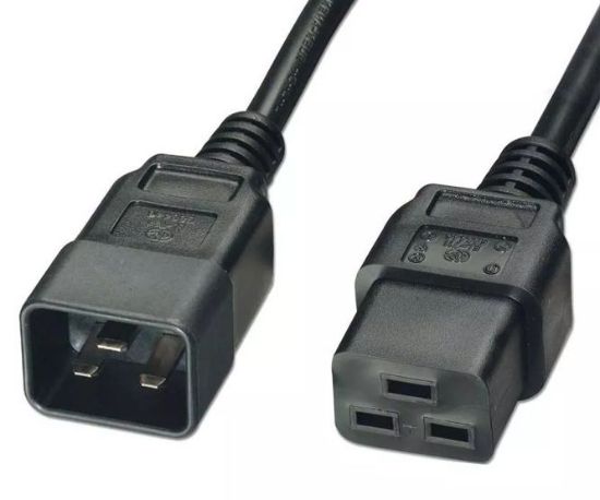 Picture of C19 IEC SOCKET -C20 IEC PLUG MOULDED LEAD BLACK - 1.2m