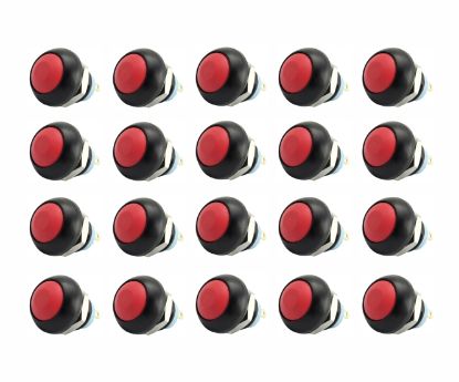 Picture of M12 P/BUTTON SWITCH N.O. SPST RED IP67 - 50P/BOX