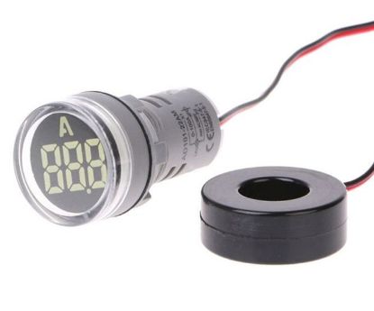 Picture of 220VAC PILOT LIGHT AMPMETER WHITE 1-99A WITH 100A CT