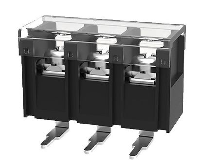 Picture of BARRIER TERMINAL BLOCK R/A 3W P=9.5 BLK PCB
