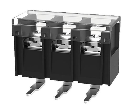 Picture of BARRIER TERMINAL BLOCK R/A 3W P=9.5 BLK PCB