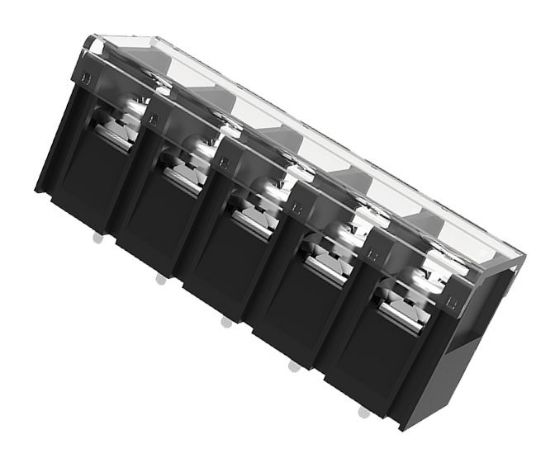 Picture of BARRIER BLOCK 6W P=8.25 PCB BLACK W/COVER