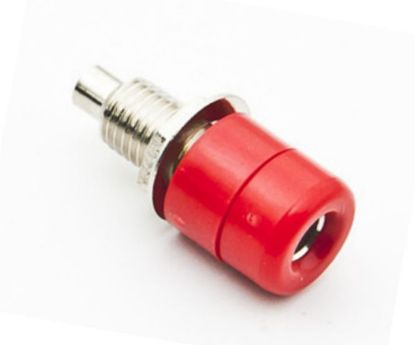 Picture of BANANA SOCKET 4mm LIGHT RED SOLDER TL=21mm