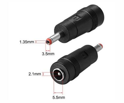 Picture of ADAPTER DC 2.1mm PLUG TO 1.35mm SOCKET RED RING