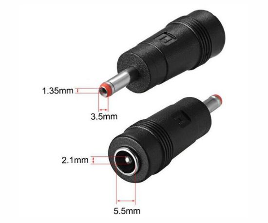 Picture of ADAPTER DC 2.1mm PLUG TO 1.35mm SOCKET RED RING
