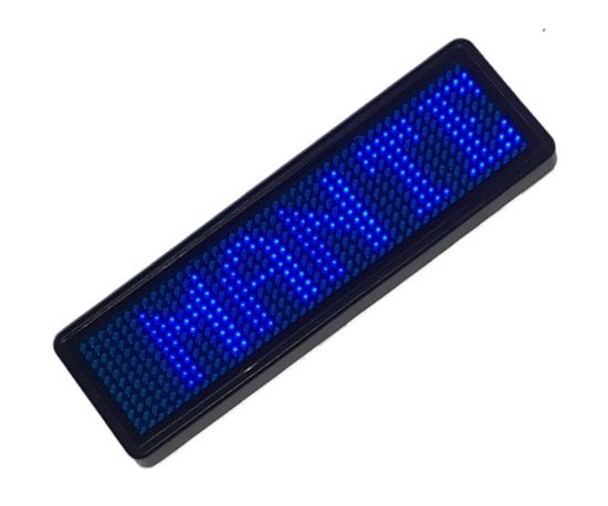 Picture of DIGITAL LED  NAME TAG / BADGE BLUE 93x30X6mm