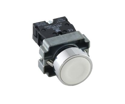 Picture of 22mm PUSH BUTTON FLUSH WHITE 220VAC NO