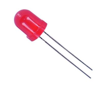 Picture of LED 8mm DI-RD RND 50mcd 625nm 45DEG