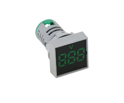 Picture of VOLTMETER INDICATOR SQU 500VAC 22mm GREEN