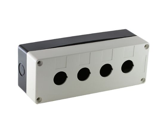 Picture of PUSH BUTTON ENCLOSURE 4 HOLE IP65 WHITE 22mm