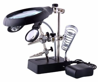 Picture of MAGNIFIER + LED + IRON STAND + HELPING HANDS 220VAC