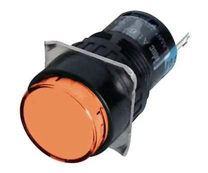 Picture of PUSH BUTTON ILL-ORANGE MOMENTARY N.O N.C RND 230VAC 3A