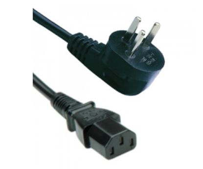 Picture of POWER LEAD R/A 10A 3P ISRAEL FLAT - IEC SOCKET 1M