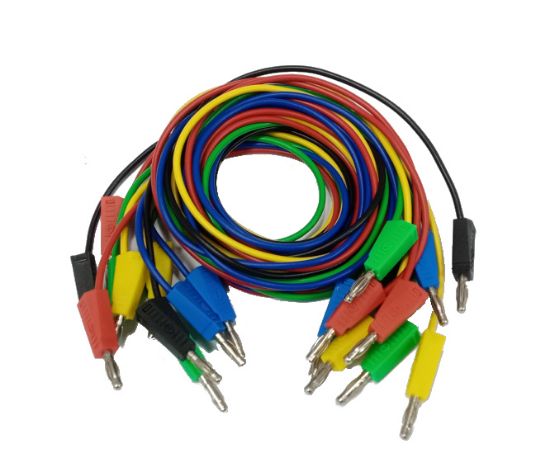 Picture of MUILTI COLOUR 4mm STACK BANANA PLUG 5-SET KIT - 1m