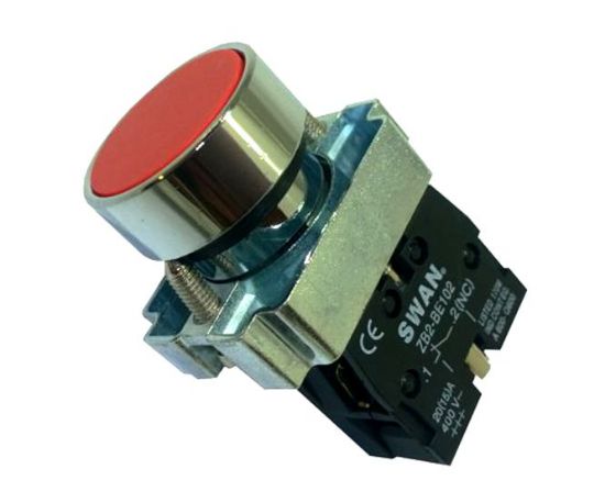 Picture of 22mm PUSH BUTTON SWITCH ROUND NC RED