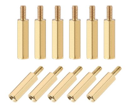 Picture of NICKEL PLATED BRASS METAL PCB SPACER MAL-FEM M3x30x6mm 500/B