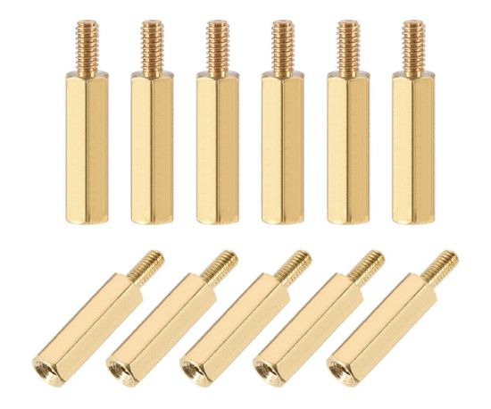 Picture of NICKEL PLATED BRASS METAL PCB SPACER MAL-FEM M3x30x6mm 500/B