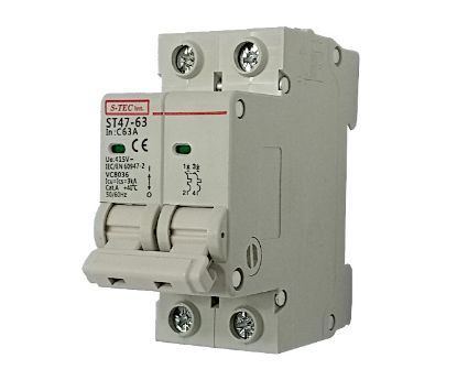 Picture of MINI CIRCUIT BREAKER 63A 2P 3KA C-CURVE