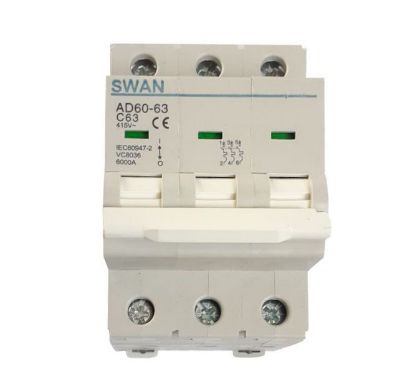 Picture of MINI D/R MOUNT CIRCUIT BREAKER 32A 3P 6KA C- CURVE