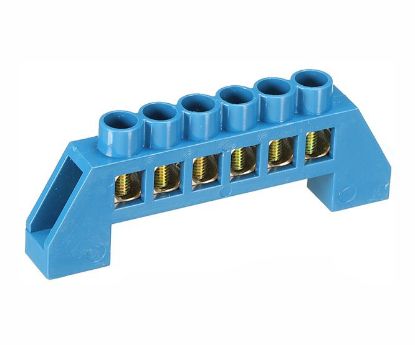 Picture of NEUTRAL BAR INSULATED 63A 6-POLE BLUE P/MOUNT