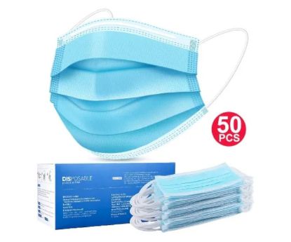 Picture of EARLOOP DISPOSABLE FACE MASKS BLUE - PRICE PER BOX OF 50-PCS