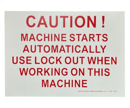 Picture of SAFETY SIGN CAUTION MACHINE START WARNING
