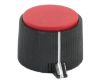 Picture of KNOB BLACK PLASTIC WITH RED TOP 19mm