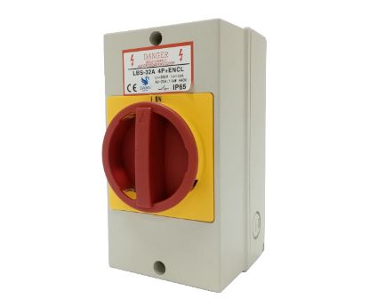 Picture of LOAD BREAK ISOLATOR SWITCH 63A 440V 3P + ENCL 95x92x185mm