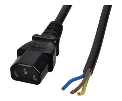 Picture of POWER CORD / LEAD IEC SOCKET-OPEN END - BK 3M