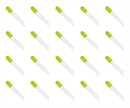 Picture of LED 5mm DI-YELLOW RND 600mcd 120DEG FLANGELESS - 1K/B