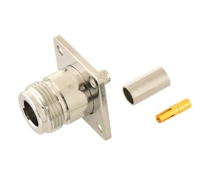 Picture of N-SOCKET CRIMP RG58 PANEL MOUNT 4-HOLE