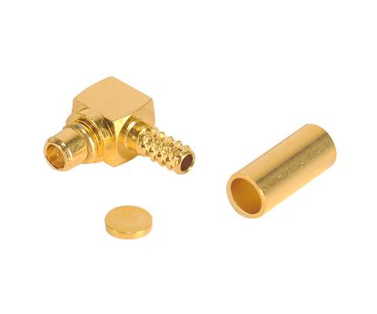 Picture of MMCX-PLUG(MICRO) CRIMP R/A RG174, GOLD