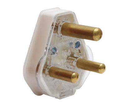 Picture of WHITE PLASTIC PLUGTOP 15A/16A W/SOLID PINS