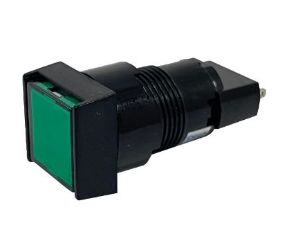 Picture of 18mm SQUARE PANEL MOUNT INDICATOR GREEN 220V D=16