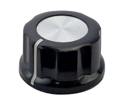 Picture of KNOB SILVER WITH MARKER 26x16mm 6.4mm HOLE