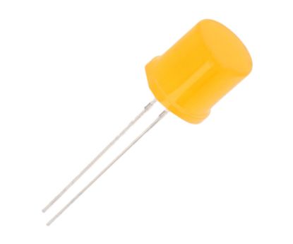 Picture of FLAT ROUND DIFUSED YELLOW 5mm LED 3mcd