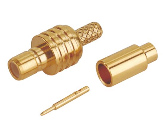 Picture of SMB-PLUG 3-PC CRIMP RG174, GOLD
