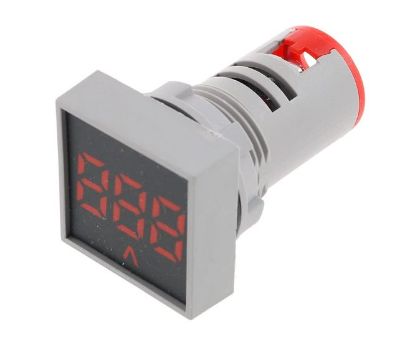 Picture of VOLTMETER INDICATOR SQU 500VAC 22mm RED