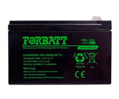 Picture of BATTERY GEL SLA / VRLA 12V 8AH 151x65x94