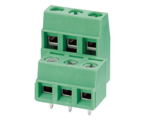 Picture of TERMINAL BLOCK STR 6W 3.81 DOUBLE DECK R/C PCB GREEN