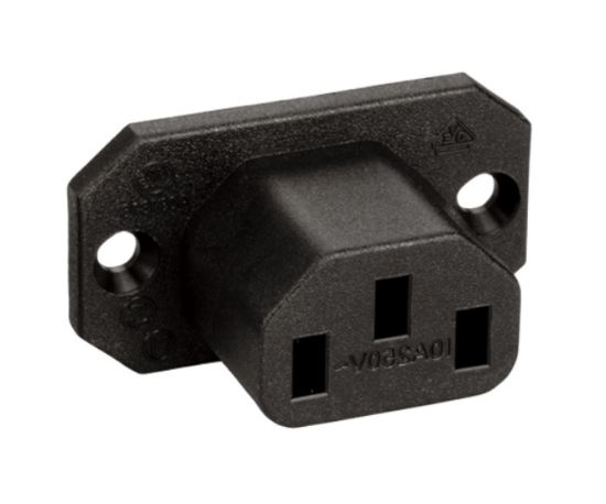 Picture of IEC FLANGED AC SOCKET 250V 10A 4.8mm TERMINALS