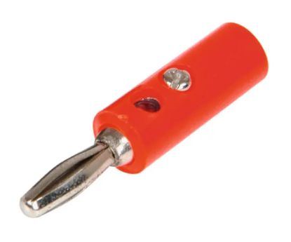 Picture of PLUG BANANA 4mm RED RND SCR-TYPE