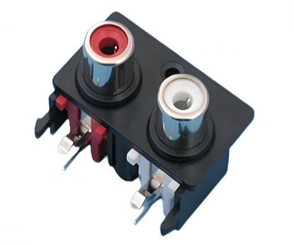 Picture of DUAL RCA SOCKET 2W PCB PLATE R/A