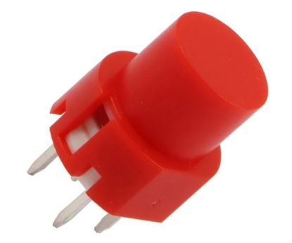 Picture of PCB TACTILE SWITCH SPST 0.1A RED DIA=9mm ROUND HEAD