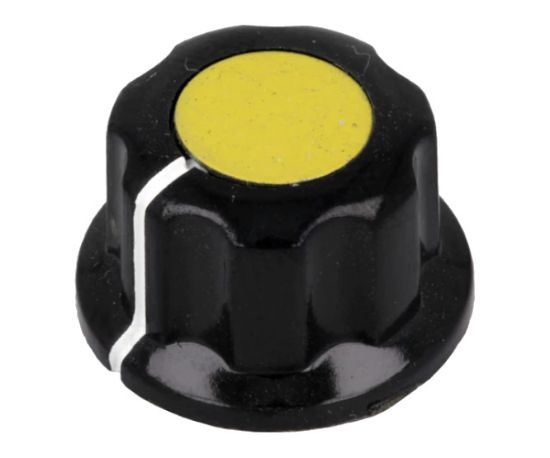 Picture of KNOB PLA YEL HEX LIN 20x12x6.4